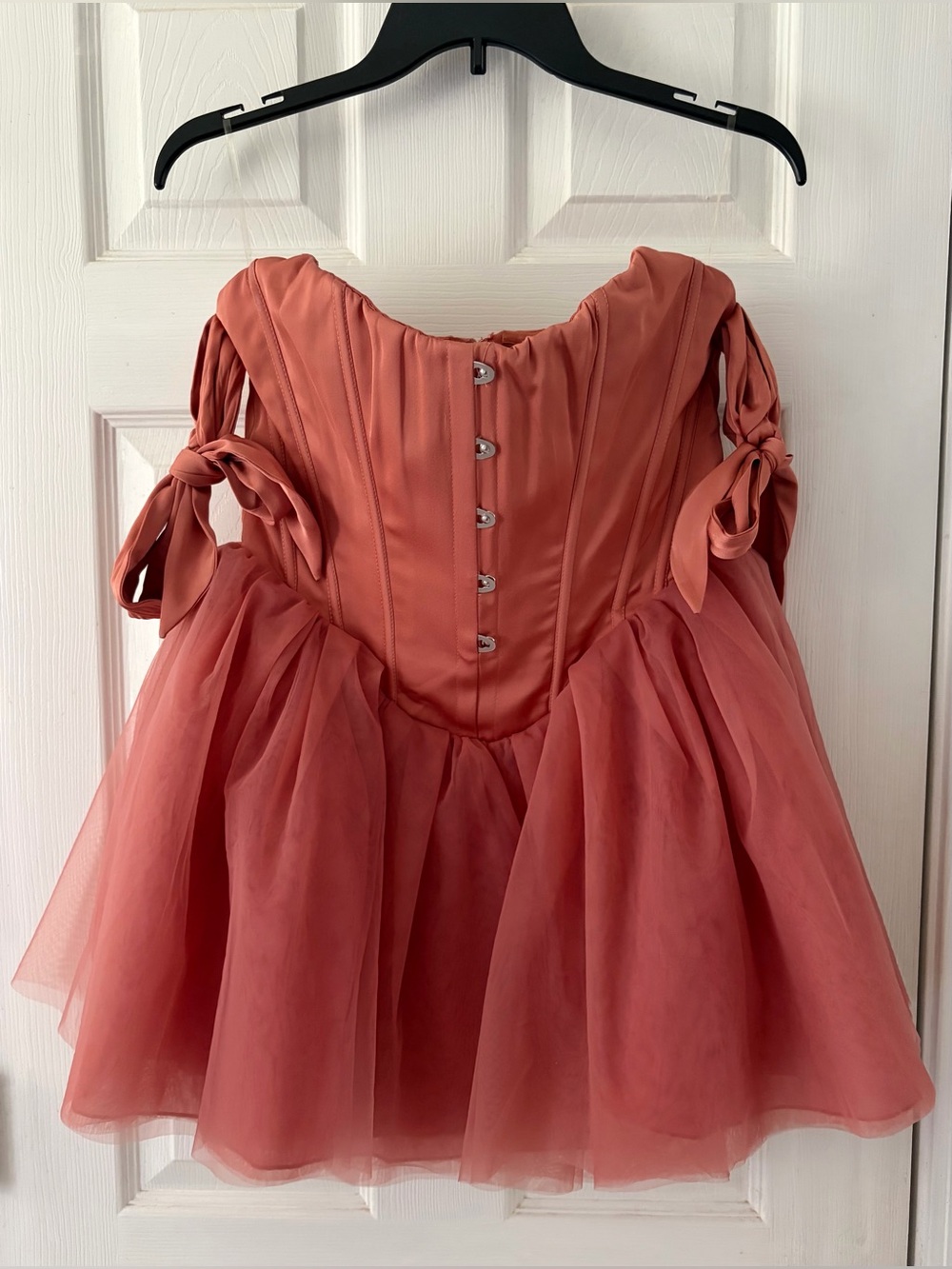 Oh Polly Dusty Rose Strapless Corset Tulle Dress - Picture 2 of 5